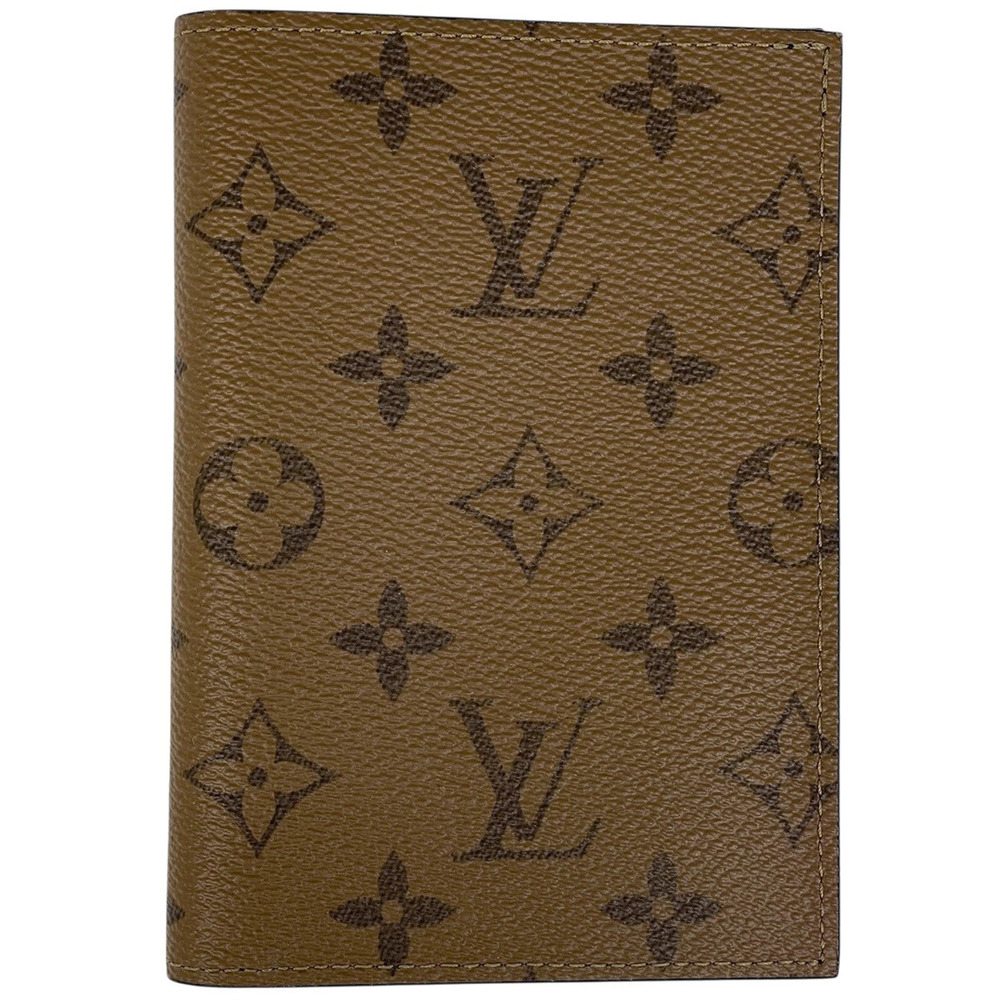 Louis Vuitton Couverture Passport Card Case Wallet Monogram Reverse Brown